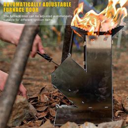 Outdoor Pads Portable Camping Stove Collapsible Wood Burning Burn Stainless Steel Rocket Stoves243P