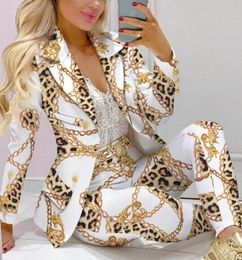 2023 New Womens Tracksuits Suit Pants two pieces suit Long Sleeve Printed Stitching Sweatsuit Ladies Coats Trouse Party Working Clothing