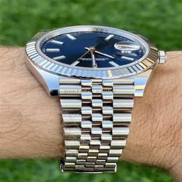 Luxury Wristwatch Automatic Men's Datejust 41 126334 Fluted Bezel Blue Index Jubilee 2023246L