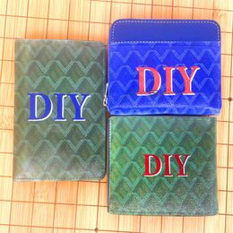 Coin Purses Wallets men women high quality Holders cowhide ID Card Holder With Box DIY Do It Yourself handmade Customised personal308J