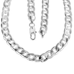 12mm Thick Heavy Chain Hip Hop Solid 18k White Gold Filled Mens Necklace 23 6 Inches2499