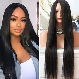Stock Humanhair Lace Wigs Silk Straight 10A Top Quality Malaysian Virgin Human Hair13x4 Lace Frontal Wig for Black Woman Fast Expr326c