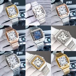 Ca Luxury Square Mens Watch 40mm Geneva Genuine Stainless Steel Mechanical Watches Case Bracelet Fashion Watches Male Wristwatches270u