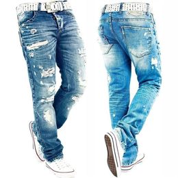 Jeans Men Male Jean Homme Mens Men'S Classic Fashions Pants Denim Biker Pant Slim Fit Baggy Straight Trousers Designer Ripped266A