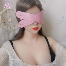 Sexy Eye Mask Blindfold for Women PU Leather Pink Red Black Halloween Masquerade Blinder Ribbon Cosplay Anime Accessories New CX22235R