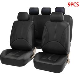 Car Seat Covers AIMAAO Full Set - Premium Faux Leather Automotive Front And Back Protectors For Truck SUV196c