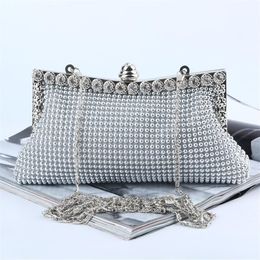 Evening Bags gold Clutch Bag Glitter Bead Designer Elegant Woman Party bags Vintage Fashion Bridal Purse Silver Handbag 230106299v