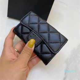 Designer- Women bags classic short wallet fashion coin purse zipper pouch quilted leather wallets259M