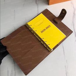 Genuine Leather 7A Quality Notebook Wallets Bags Holder Credit Case Book Cover Fashion Diary Small Ring Agenda Planner Notebooks W278r