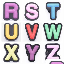 Charms New Clog Pvc English Alphabet Coloured Letters Sandals Shoe Buckle Summer Factory Wholesale U-Z Drop Delivery Otstt