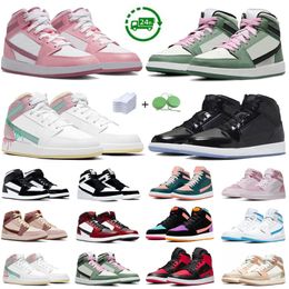 Scarpe da basket medie per uomo Donna Sneaker Panda Space Jam Fumo chiaro Grigio Camo Diamante Digitale Rosa Verde olandese Royal Paint Drip Scarpe da ginnastica da uomo Scarpe da ginnastica sportive GAI