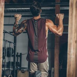 Summer Newest Brand Mens Curved Hem Patchwork Gyms Stringers Vest HIgh Quailty Bodybuilding Clothing Fitness Man Tanks Tops1992