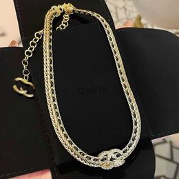 Pendant Necklaces 2color High Quality Brand Desinger Letter Pendant Necklaces Fashion Men Women Collarbone Chain Simple Wedding Jewellery Gift x0909 x0912