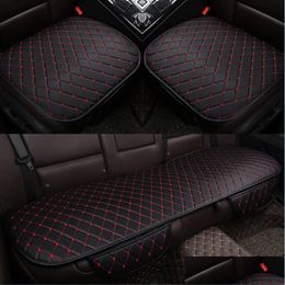 Car Seat Covers Car Seat Ers Leather Er Set Front Rear Backseat Cushion Chair Protector Mat Pad Interior Accessoriescar Drop Deliv1689