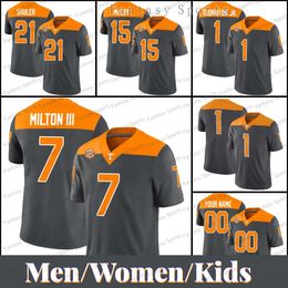 7 Joe Milton III Tennessee Volunteers Football Jersey 16 Manning Jaylen Wright Bru McCoy Thornton Jr. Warren Ramel Keyto Hooker Kamara Berry Grey All Stitched Custom