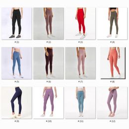 Women High Waist Yoga Pants Solid Color Sports Gym Wear Leggings Elastic Fitness Lady Overall Full Tights Workout S11022865