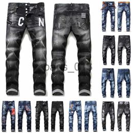 Men's Jeans Mens Cool Rips Stretch Designer Jeans Distressed Ripped Biker Slim Fit Washed Motorcycle Denim Men s Hip Hop Fashion Man Pants 2021 01 x0909