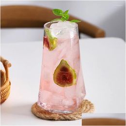 Wine Glasses 550Ml Clear Geometric Beer Glass Prismatic Cup Glasre Tumbler For Juice Cocktail Whiskey Bourbon Tonic Drop Delivery Home Dhcvr