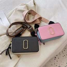 Retail Cosmetic Bag Women Wallets New 2022 Contrast Color Small Square Bag Trend Letter Single Shoulder Messenger Bags251S