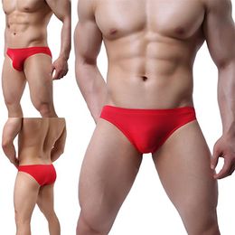 Fashion Trend Men's Underwear Sexy Ice Silk Bikini Underwear Low Rise Seamless Breathable Briefs Designer Men Transparent Bri226P