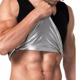 Gym Clothing men fitness vest Sauna Workout T-Shirt waist trainner quick sweat top Shapewear282q2372