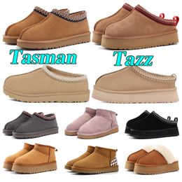 Tazz Slipper Tasman Hausschuhe Damen Ultra E Mini Tasman Plateau Schwarz Chesut Rot Designer Bo Fur Mustard Seed Booties Flauschiges Fell