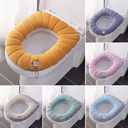 Toilet Seat Covers Thicken Case Cover Mat Winter Warm Soft Washable Closestool Lid Pad Bidet Cushion Bathroom Accessory209I