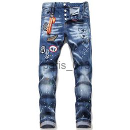 Men's Jeans Jeans Mens jeans man pants designer black skinny stickers light wash ripped motorcycle rock revival joggers true religions men. x0911