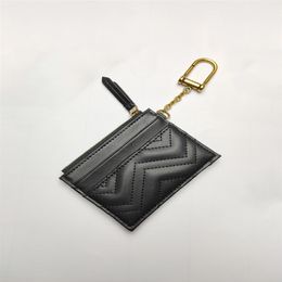 Designers Women Key Wallets Keychain Wallet 627064 Slim Design Zipper Pocket Chain With Hook 4 Credit Cards Slots And 1 Zipped Coi2186