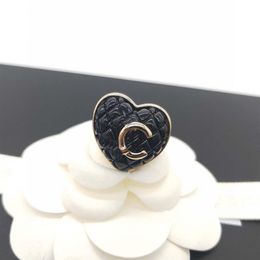 2022 Luxury quality charm punk band ring with black color rhombus design have box stamp PS7327A2240