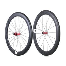 EVO carbon road bike wheels 60mm depth 25mm width full carbon clincher tubular wheelset with Straight Pull hubs Customizable LOGO221f