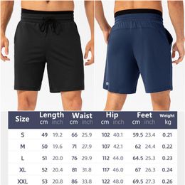 LL-21413 Men's Shorts Yoga Outfit Men Fifth Pants Running Sport Breathable Trainer Short Trousers Sportswear Gym Exercise Adu239p