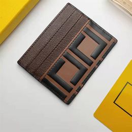 Fashion luxury and convenience card bag sandwich 6 card slots with logo internal label black calf leather material 8 colors optio292H