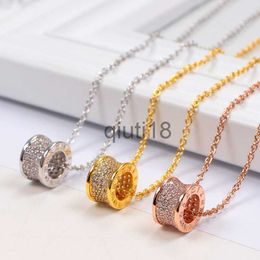 Pendant Necklaces Stainless steel Roman necklaces pendants Rhinestone choker necklace women men Lover neckalce Jewellery Gift with velvet bag x0909