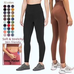 Lycra fabric Solid Color Women yoga pants High Waist Sports Gym Wear Leggings Elastic Fitness Lady Outdoor Sports Trousers357Y