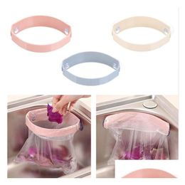 Other Kitchen Dining Bar Creative Power Suction Cup Garbage Bag Kitchen Clip Storage Rack Accessories Organiser Drop Delivery Home Ot64J