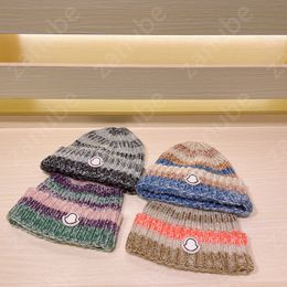 Designer Skull Caps Colorful Stripe Beanies Cap Fashion Brand Beanie For Men Warm Winter Hats Womens Cashmere Black Cotton Hat For Men New-6