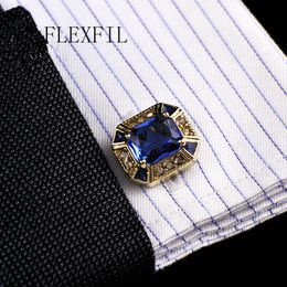 Cuff Links jewelry shirt Fashion cufflink for men Brand link Button metal crystal High Quality Luxury Wedding Male 230908