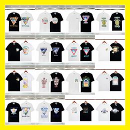 Designer Mens T shirts Casablanca Coloured Rabbit Print Graphic Tee Men Women Clothing Unisex T shirt 100% Cotton Casual Oversize TShirts S-3XL