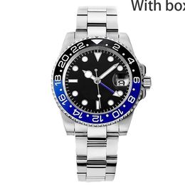 mens master watch aaa automatic machinery batman gmt pepsi 40mm sapphire luminous luxury wristwatch gold Colour watchband With box wrists watch