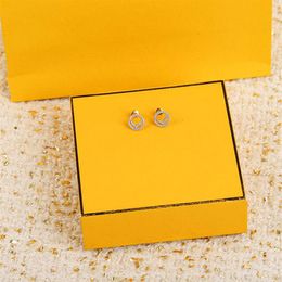 Classic Hoops Stud Designers Earring Diamond Earrings Luxury Designer Jewelry Women Circle Letter F Studs Love Bracelets Hoop Mens285c