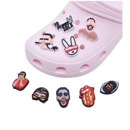 Shoe Parts Accessories Wholesale Mexican Cartoon Rabbit Style Soft Rubber Pvc Charms Clog Shoes Buckle Jibz For Xmas Birthday Gifts Pa Dhucv