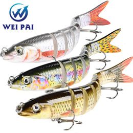 165MM 56G Hard Jointed Glide Bait Fishing Lures Floating 3D Eyes Sharp Hooks Slide Swimbait For Piceus Bass Herring Soft Tail 2201250O