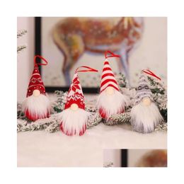 Christmas Decorations Merry Swedish Santa Faceless Gnome Plush Doll Ornaments Handmade Elf Toy Holiday Home Party Decor Gift Drop De Dhsmj