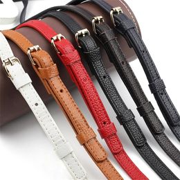 High Quality Genuine Leather Bags Strap Adjustable Replacement Crossbody Straps Gold Hardware for Women DIY Bag Accessories 220426242I