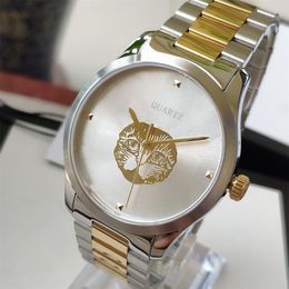 New Fashion Watches 38mm 28mm Luxury Mens Women Watch Stainless Steel strap cat-face Quartz Wristwatch montre de luxe Lady Watch319a