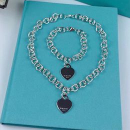 LOVE Heart Necklace Bracelet Designer Jewelry Sets womens bracelets necklaces for women Birthday Christmas Gift Wedding Jewelrys224L