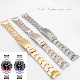 Watch Bands Applicable Bandwidth 20 Mm Case Accessories GMT Strap Sliding Lock Buckle Solid Stainless Steel Strip230D