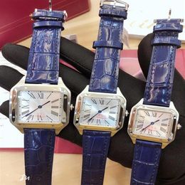 Men Women Wristwatch fashion steel case white dial watch Quartz watches Leather Strap Business Style 078-32571