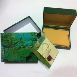 NEW High Quality Luxury Watch Mens Watch Box Inner Outer Women's Watches Boxes Men Wrist Watch Wooden Green Box2783